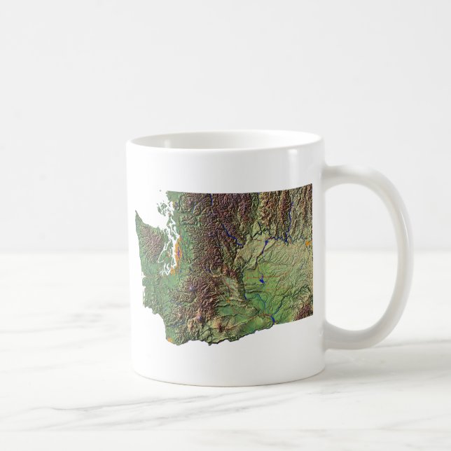 Caneca De Café Bandeira Washington + Mug de Mapa (Direita)