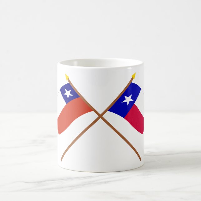 Caneca De Café Bandeiras cruzadas do Chile e de Texas (Centro)