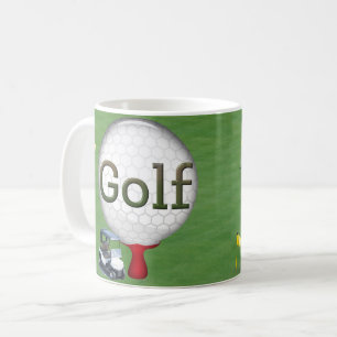 Caneca De Café Bandeiras de Carrinho de Bola Composta de Golfe