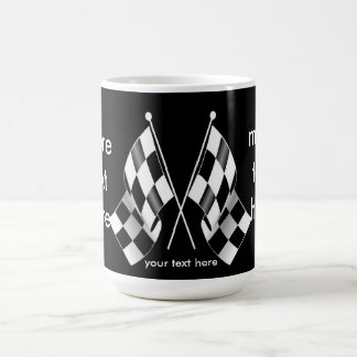 Caneca De Café Bandeiras de competência Checkered preto e branco
