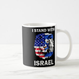 Caneca De Café Bandeiras de Israel e EUA Leão Eu Estou Com Israel