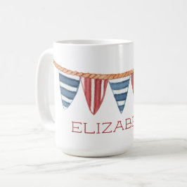 Caneca De Café Bandeiras de Praia Náuticas Costeiras Personalizad