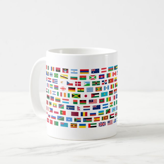 Caneca De Café Bandeiras do mundo (Frente Esquerda)