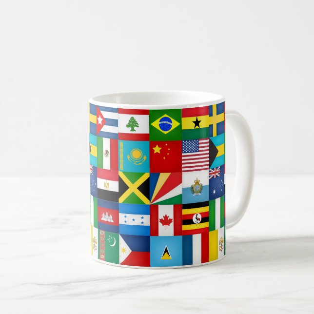 Caneca De Café Bandeiras legal Do Mundo (Frente Esquerda)
