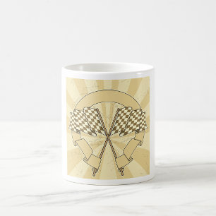 Caneca De Café Bandeiras Xadrez de Corrida Automobilismo Linha de