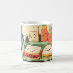 Caneca De Café bandeja de almoço escolar ilustrada em um estilo "