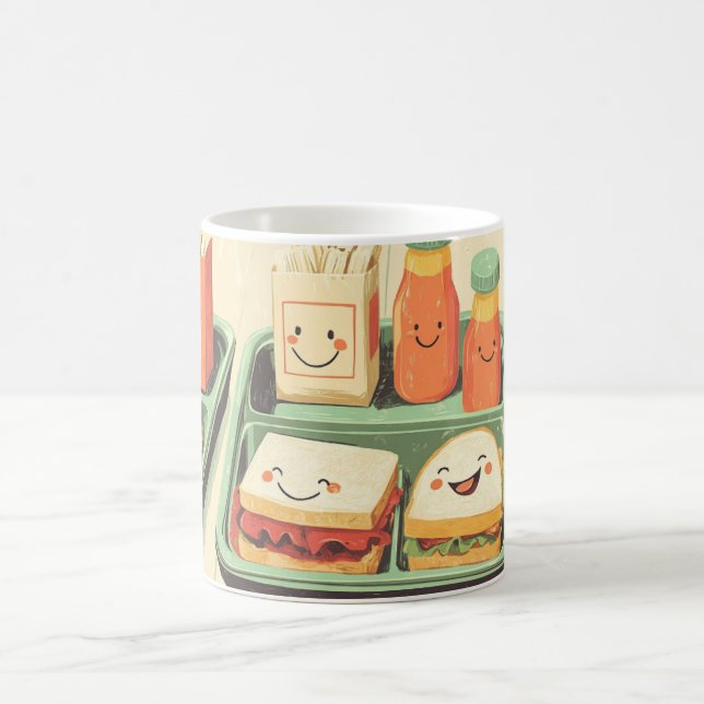 Caneca De Café bandeja de almoço escolar ilustrada em um estilo " (Centro)