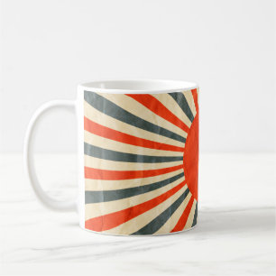 Caneca De Café Bandeja-sol vermelha em textura de papel, estilo d