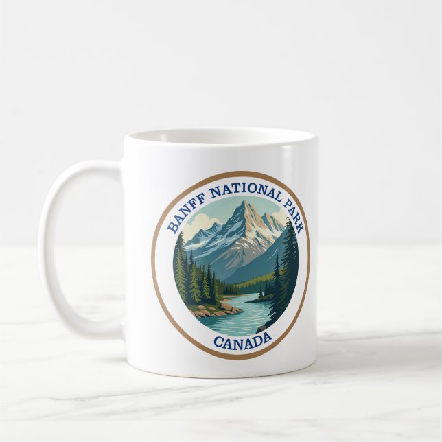Caneca De Café Banff National Park Retro (Esquerda)