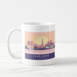 Caneca De Café Bangkok Tailândia Pastel Viagem Design