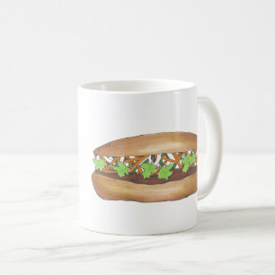 Caneca De Café Banh Mi (Eu e Você) Comida vietnamita Sanduíche de