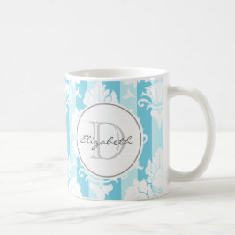 Caneca De Café Banheira Monograma Com Banheira De Banho Azul