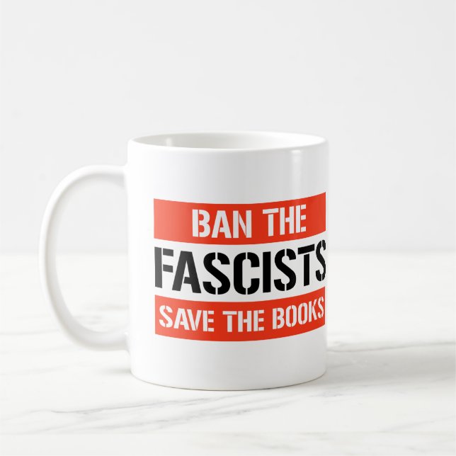 Caneca De Café Banir os fascistas salvam os livros (Esquerda)