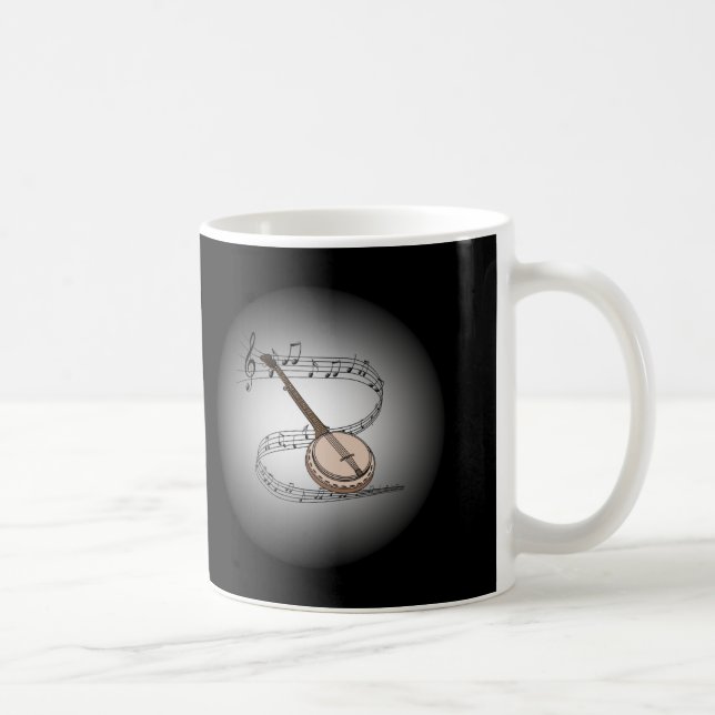 Caneca De Café Banjo ~ Globo Musical ~ Instrumento Musical ~ (Direita)