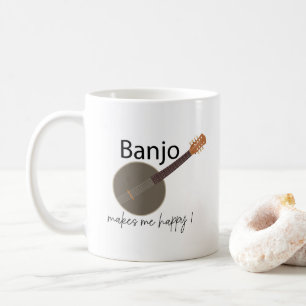 Caneca De Café Banjo Me Faz Feliz