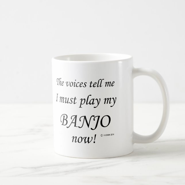 Caneca De Café Banjo Voices diz que deve jogar (Direita)