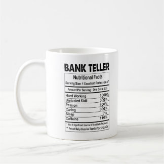 Caneca De Café Bank Teller Fatos Nutricionais 11oz Mug