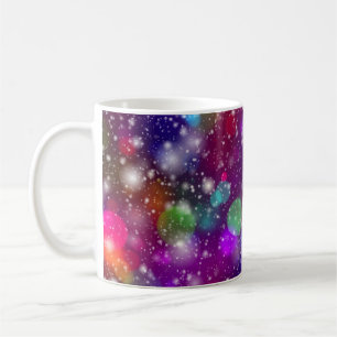 Caneca De Café Banner Abstrato Multicolor Bokeh