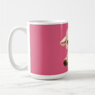 Caneca De Café Banner de design de desenho animado de cordeiro so