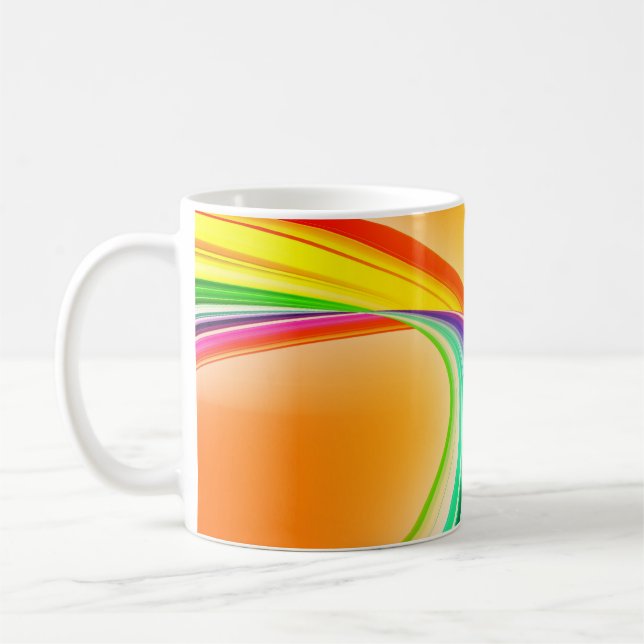 Caneca De Café Banner de fundo laranja de design abstrato (Esquerda)