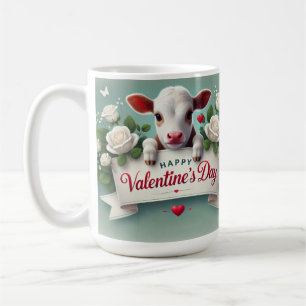 Caneca De Café Banner de saudação do Dia de os namorados de reten