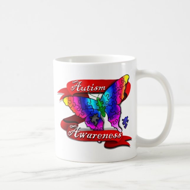 Caneca De Café Banner de Sensibilização Autismo (Direita)