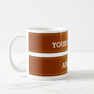 Caneca De Café BANNER gradiente vermelho marrom + seu texto