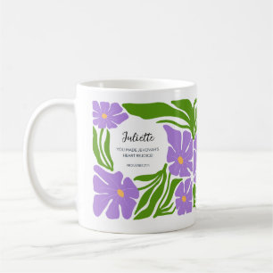Caneca De Café Baptism Gift JW Purple Green Floral Art Mug