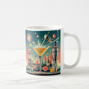 Caneca De Café Bar Citrus Martini futurística atômica do meio séc