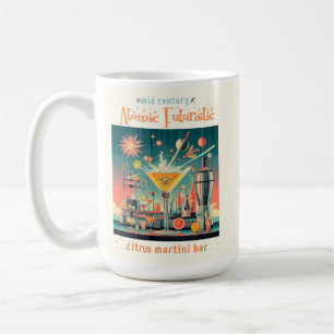 Caneca De Café Bar Citrus Martini futurística atômica do meio séc