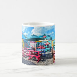 Caneca De Café Bar Colorida das Baamas Tropicais e Poster Grill