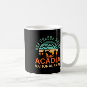 Caneca De Café Bar Retro Harbor Maine Parque Nacional Acadia Alce