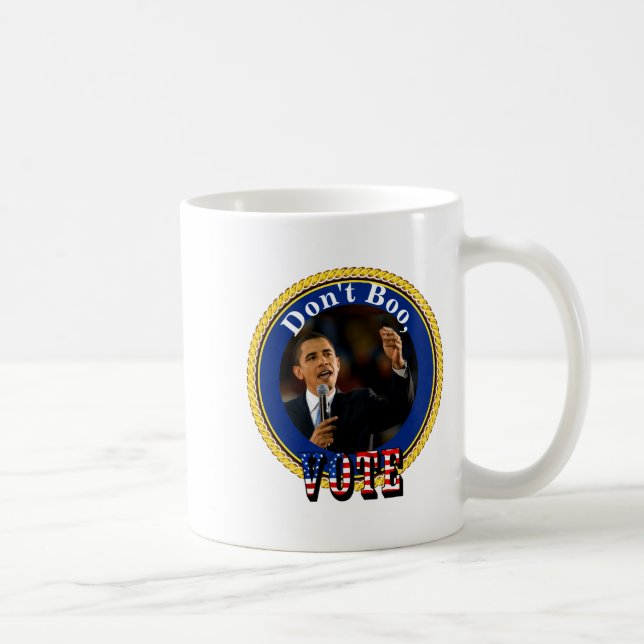 Caneca De Café Barack Obama Dont Boo Vote  (Direita)