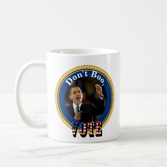 Caneca De Café Barack Obama...Não Boo, VOTE (Esquerda)