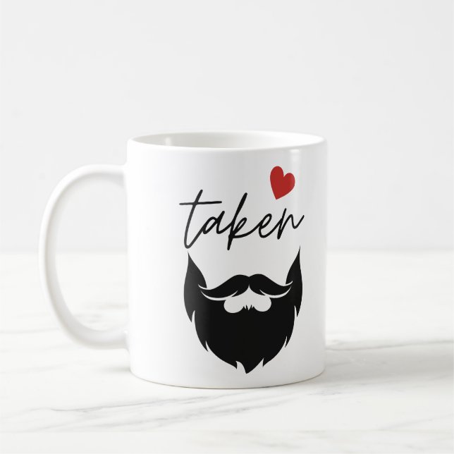 Caneca De Café Barba Ocupada Dia dos Namorados Engraçado  (Esquerda)