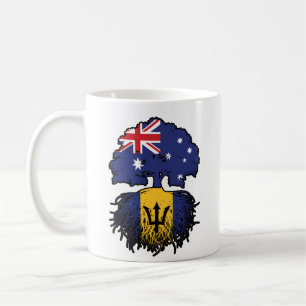 Caneca De Café Barbados Barbadiana Austrália Raízes de Árvore Aus