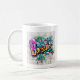 Caneca De Café Barbados Grafite Vibes: Island Street Art Ed