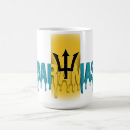 Caneca De Café Barbados Texto Gpingado | Desenho de Bandeira Car