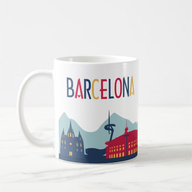 Caneca De Café Barcelona Skyline (Esquerda)