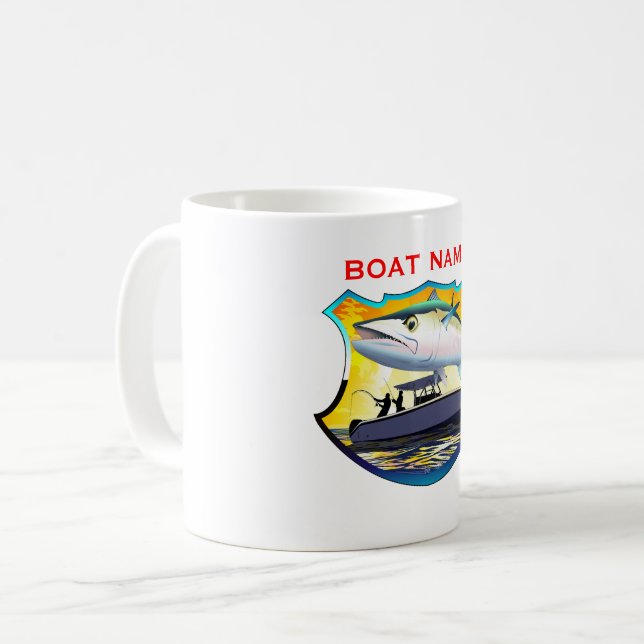 Caneca De Café Barco de Consola do Centro de Pesca do Rei Sarda (Frente Esquerda)