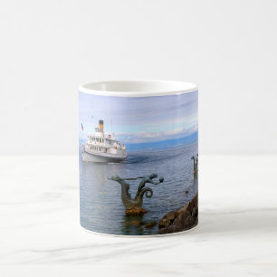 Caneca De Café Barco de pá de Vevey, lago Genebra