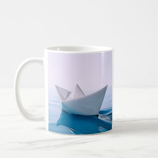 Caneca De Café Barco de Papel Sereno (Esquerda)