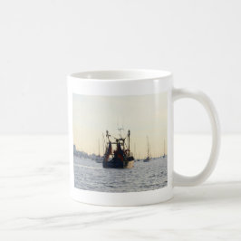 Caneca De Café Barco de Pesca Paz e Abundância ao Amanhecer