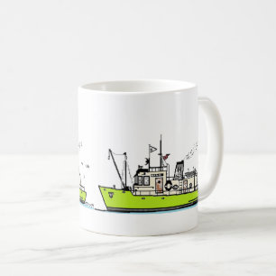 Caneca De Café Barco Verde