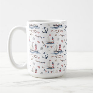 Caneca De Café Barcos à Vela Costeiros do Dia 4 de Julho Farol