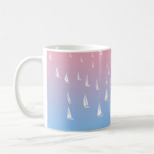 Caneca De Café Barcos a vela em corridas no mar aberto