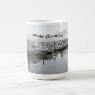 Caneca De Café barcos atracados numa marina no Niantic Connecticu