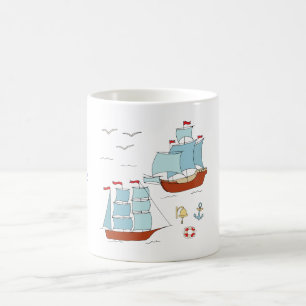 Caneca De Café Barcos de navegação rupestres café canalha