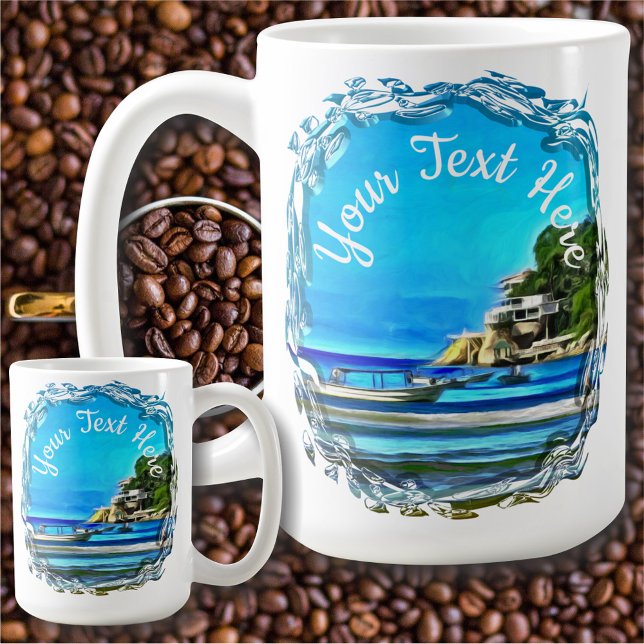 Caneca De Café Barcos de Pesca de Mismaloya 0346 (Criador carregado)