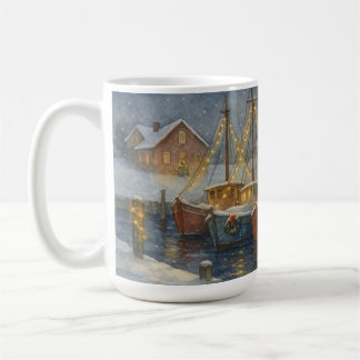 Caneca De Café Barcos de Pesca no Natal do Porto